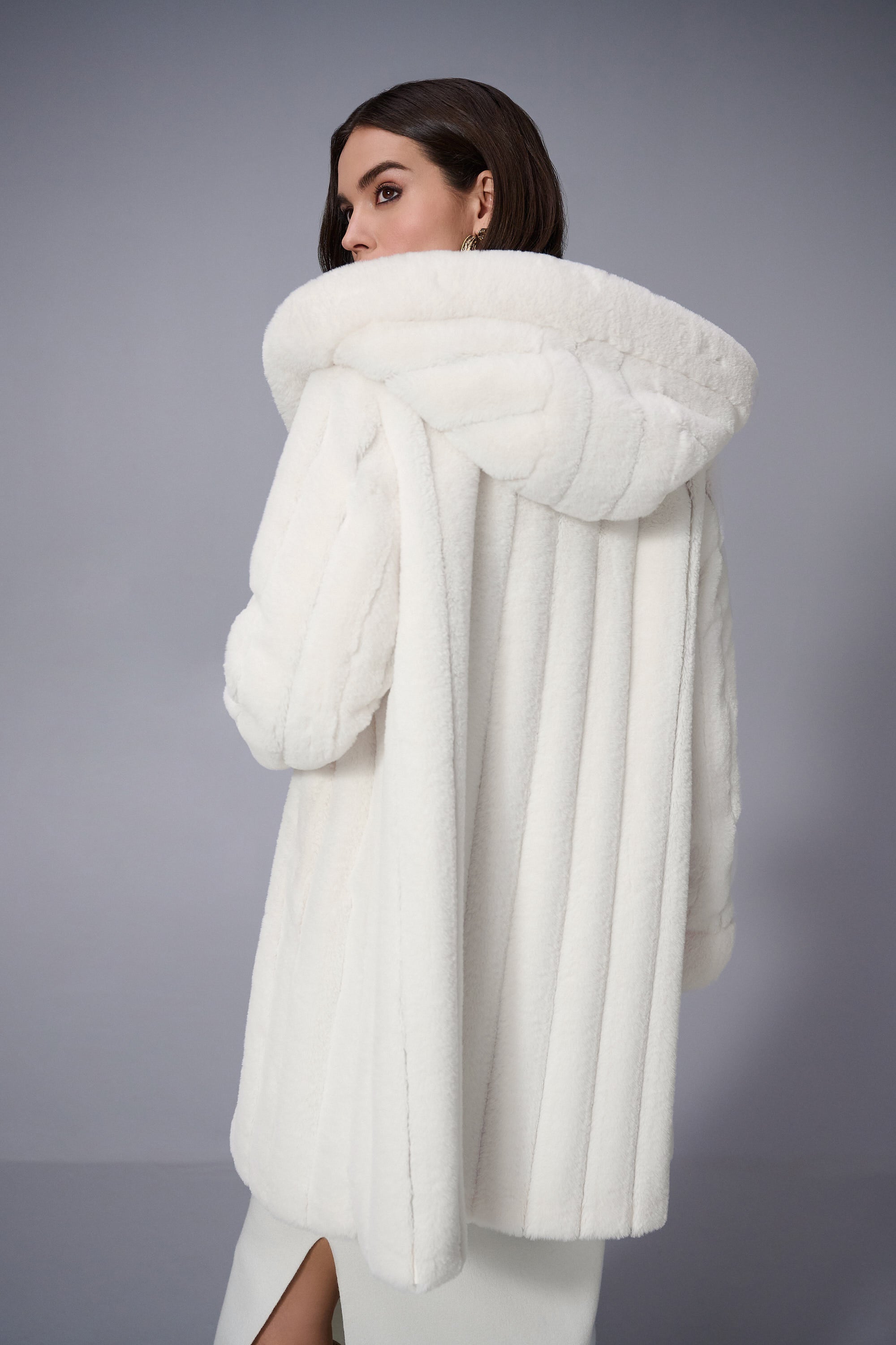 Joseph Ribkoff | Reversible Coat Faux Fur Coat – Jaboli Boutique