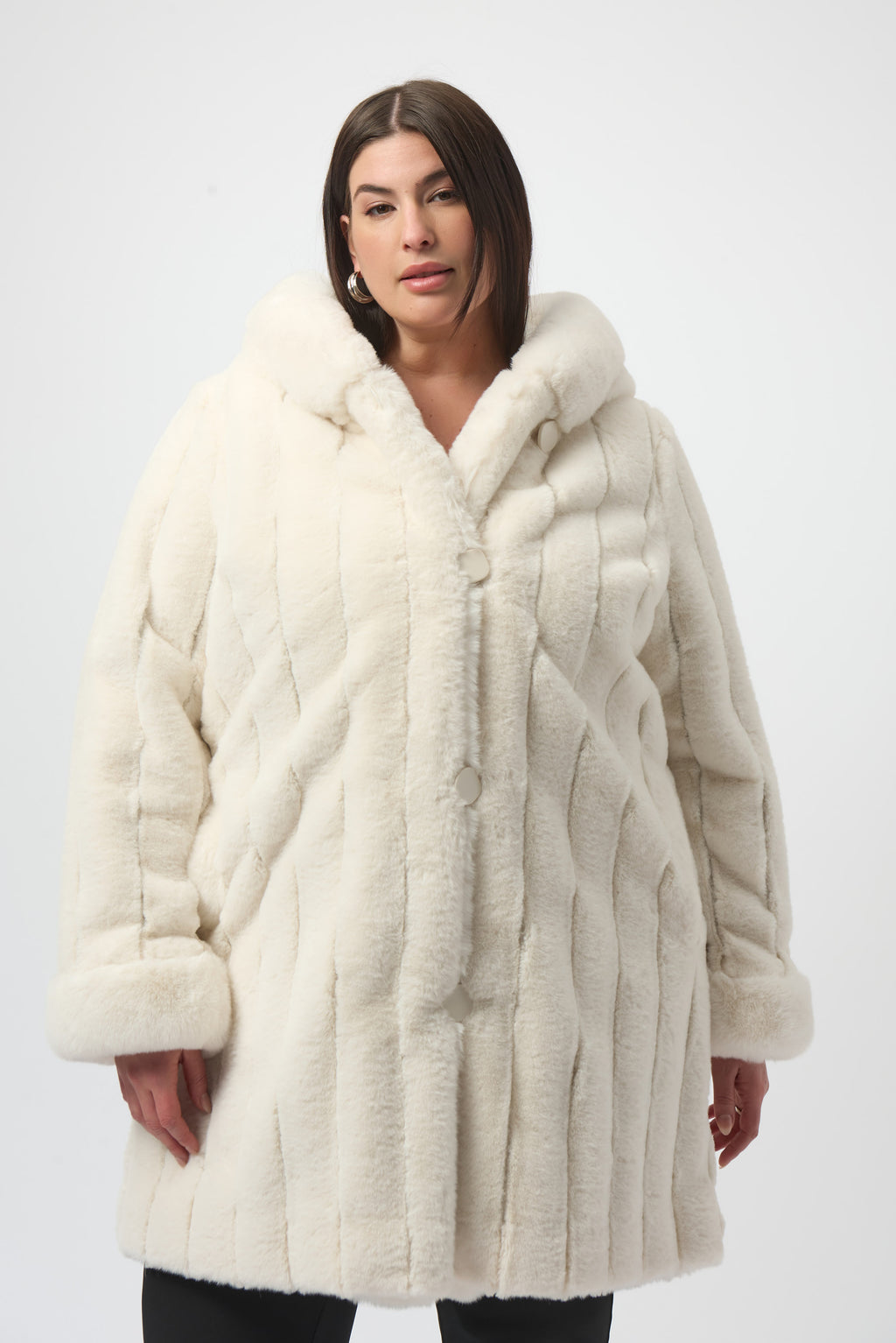 Joseph Ribkoff | Reversible Coat Faux Fur Coat