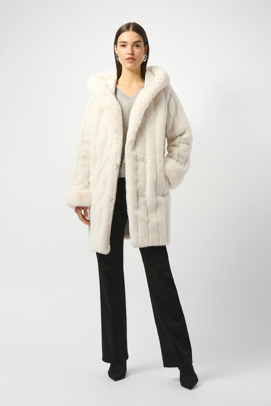 Joseph Ribkoff | Reversible Coat Faux Fur Coat