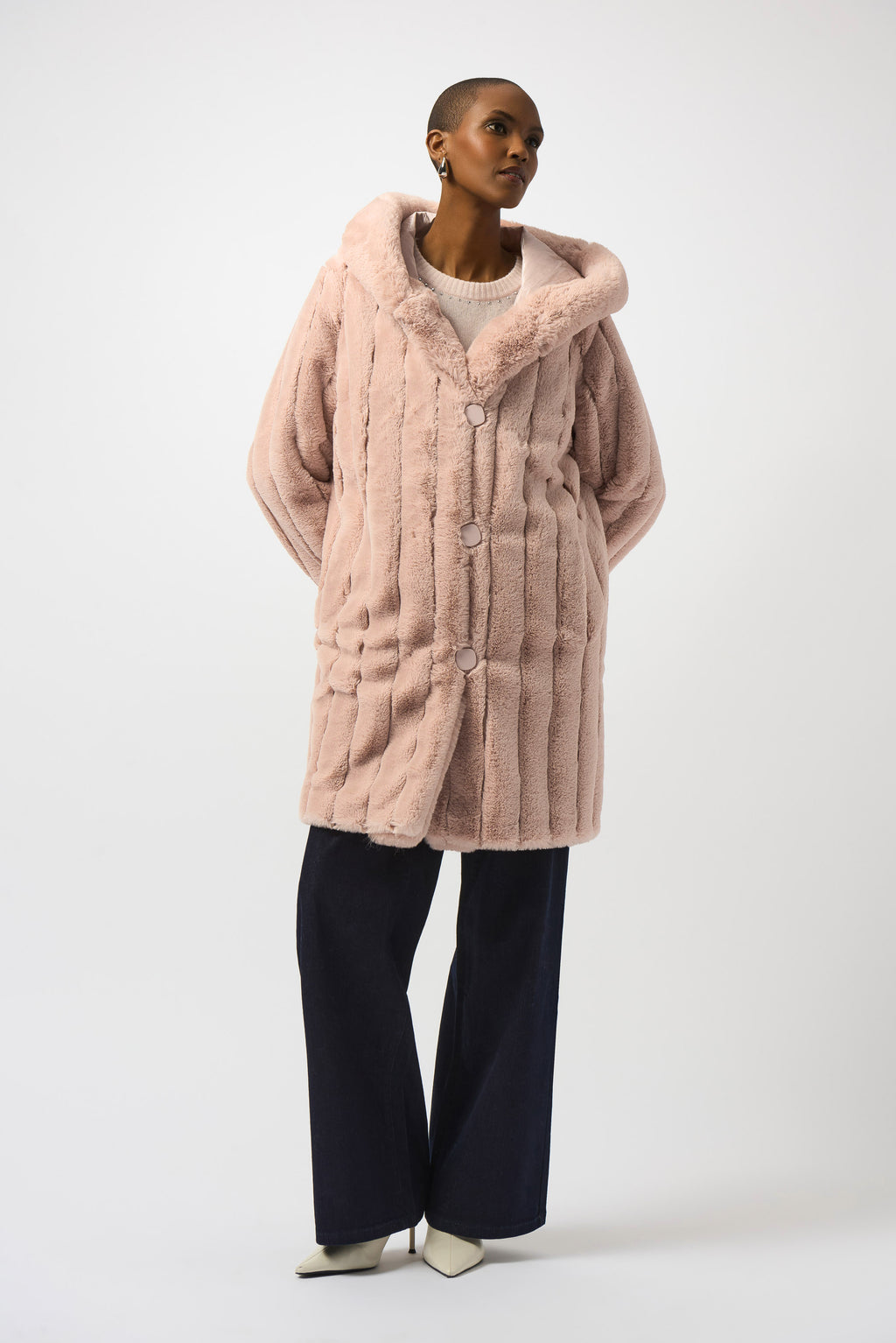 Joseph Ribkoff | Reversible Coat Faux Fur Coat