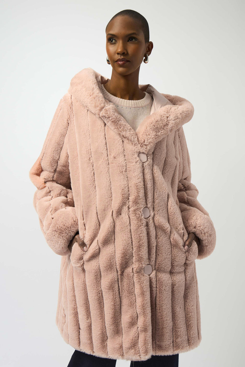 Joseph Ribkoff | Reversible Coat Faux Fur Coat
