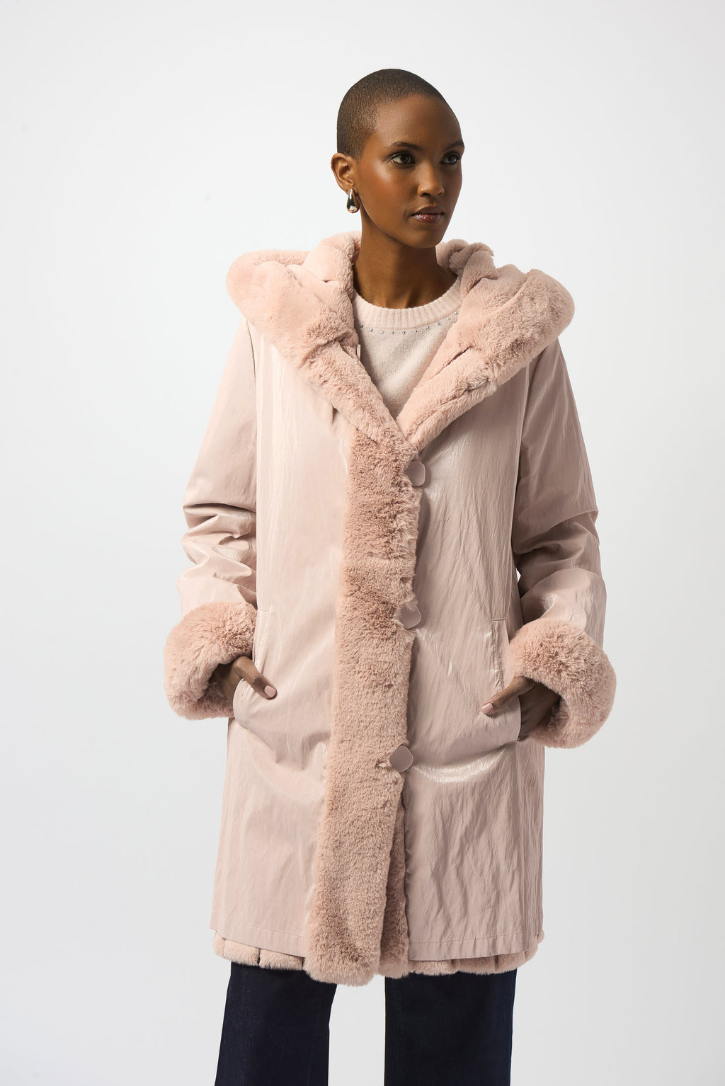 Joseph Ribkoff | Reversible Coat Faux Fur Coat