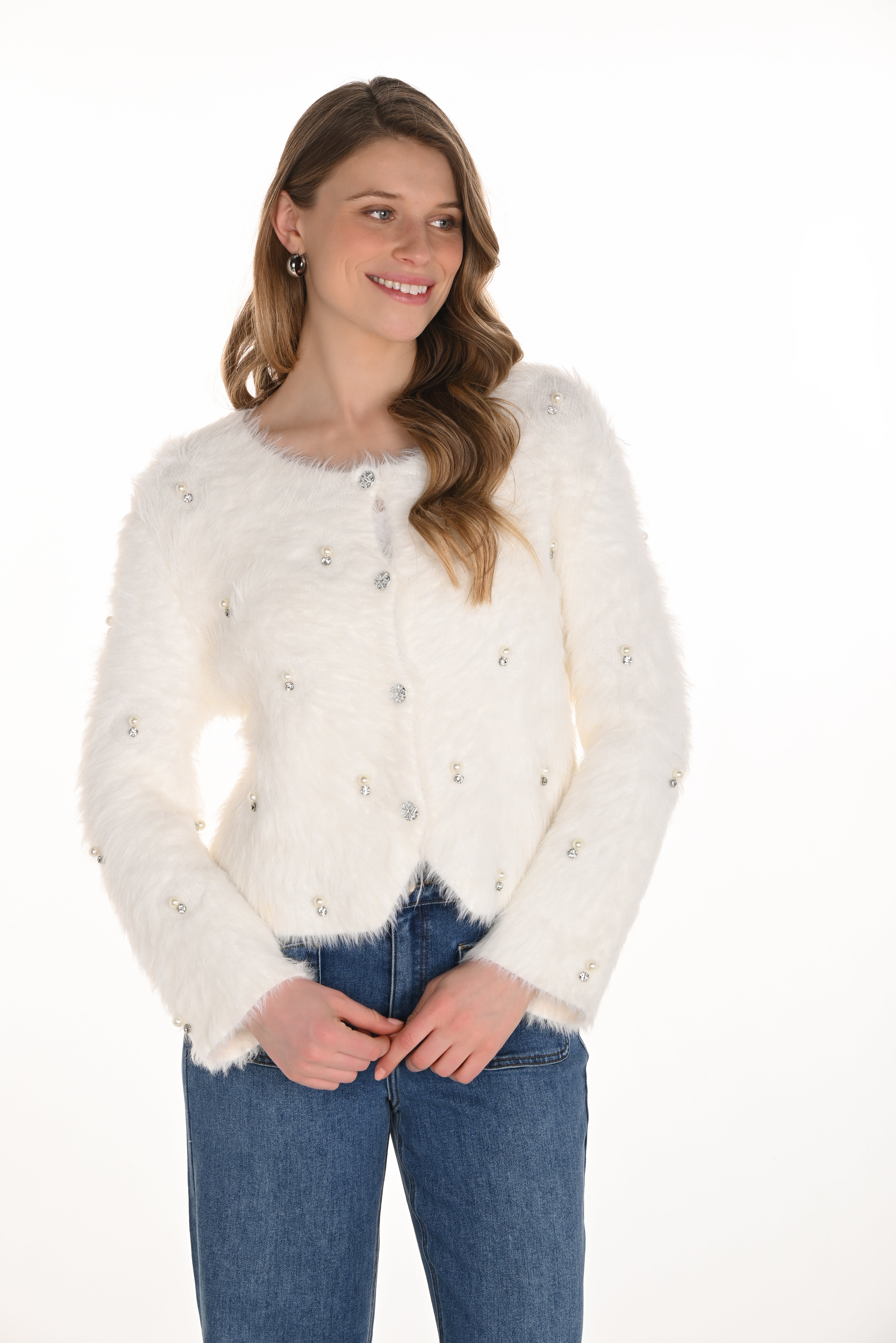 Frank Lyman | Fluffy White Cardi