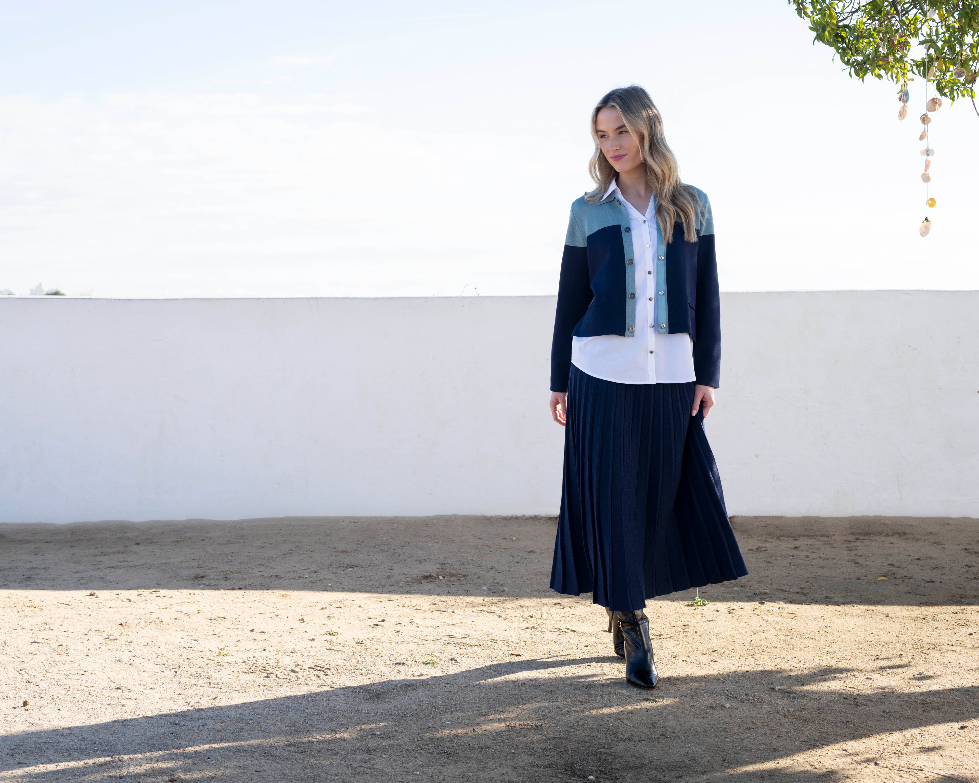 Marble | Pleated Knit Skirt