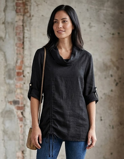 LL Black Linen Tunic