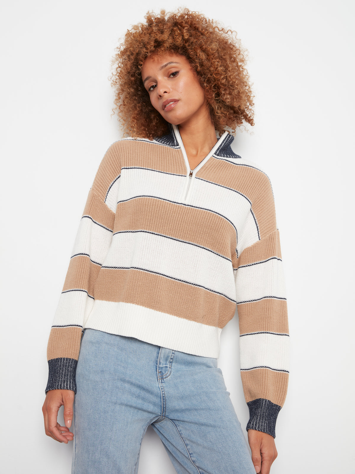 CB Camel Striped Sweater