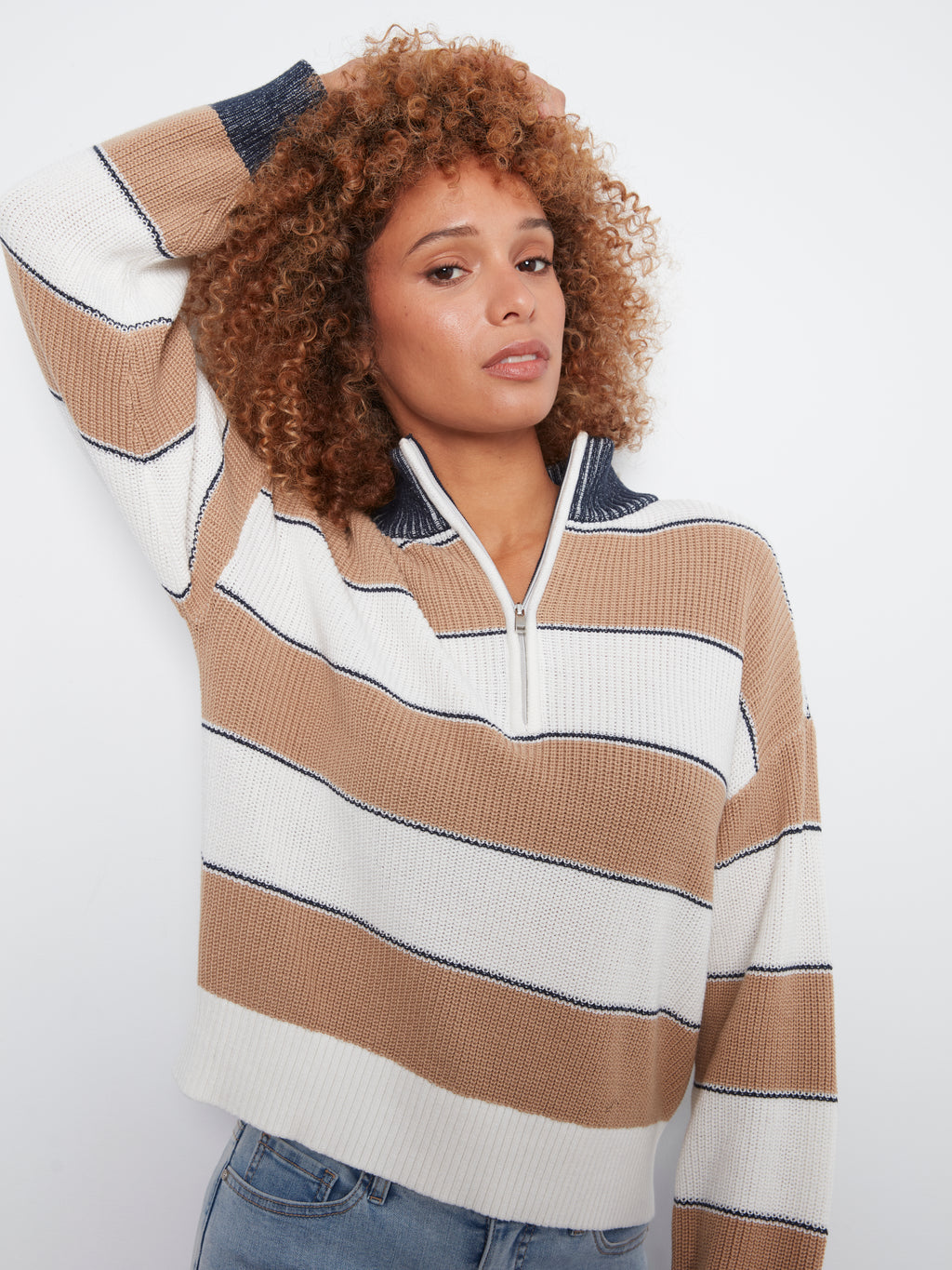 CB Camel Striped Sweater