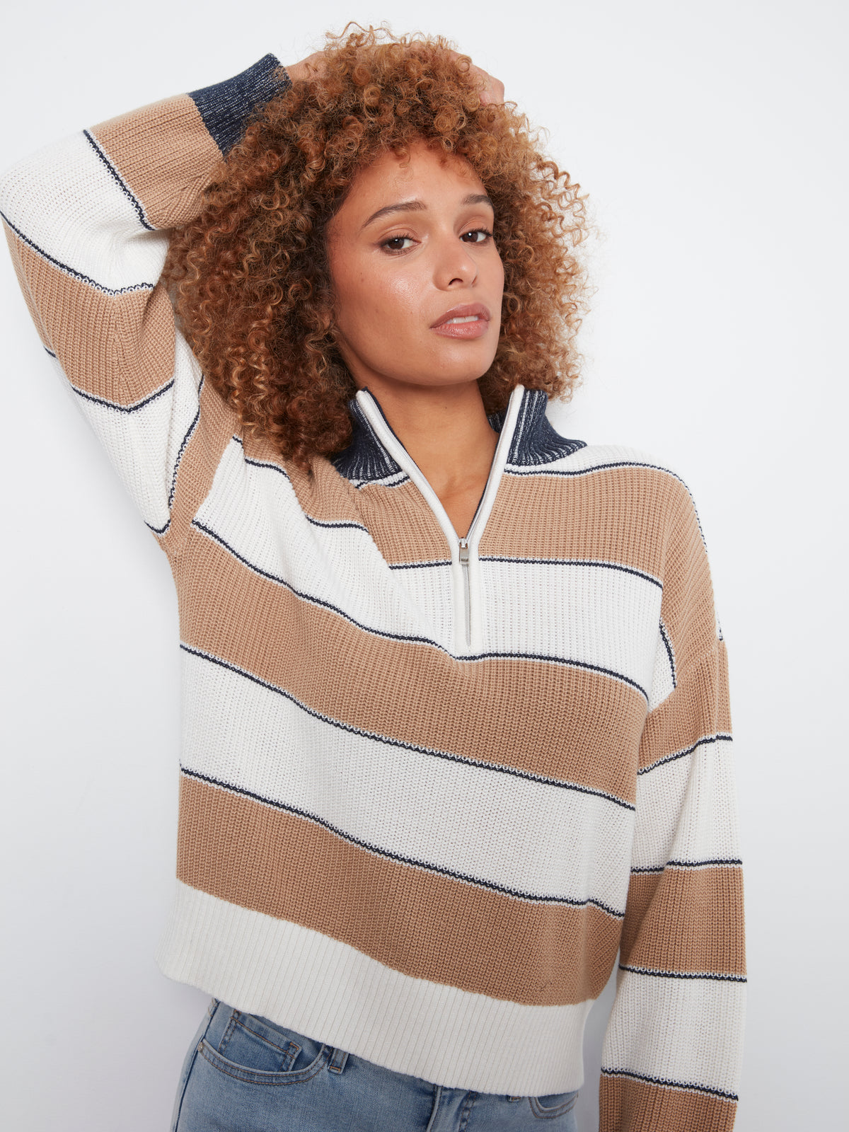 CB Camel Striped Sweater