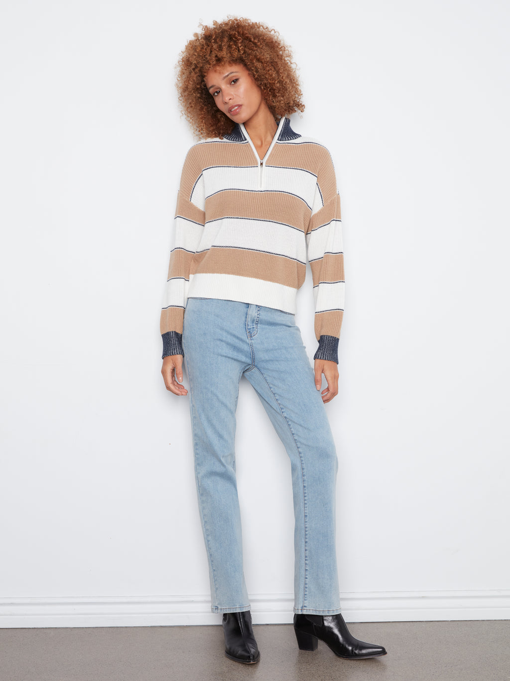 CB Camel Striped Sweater