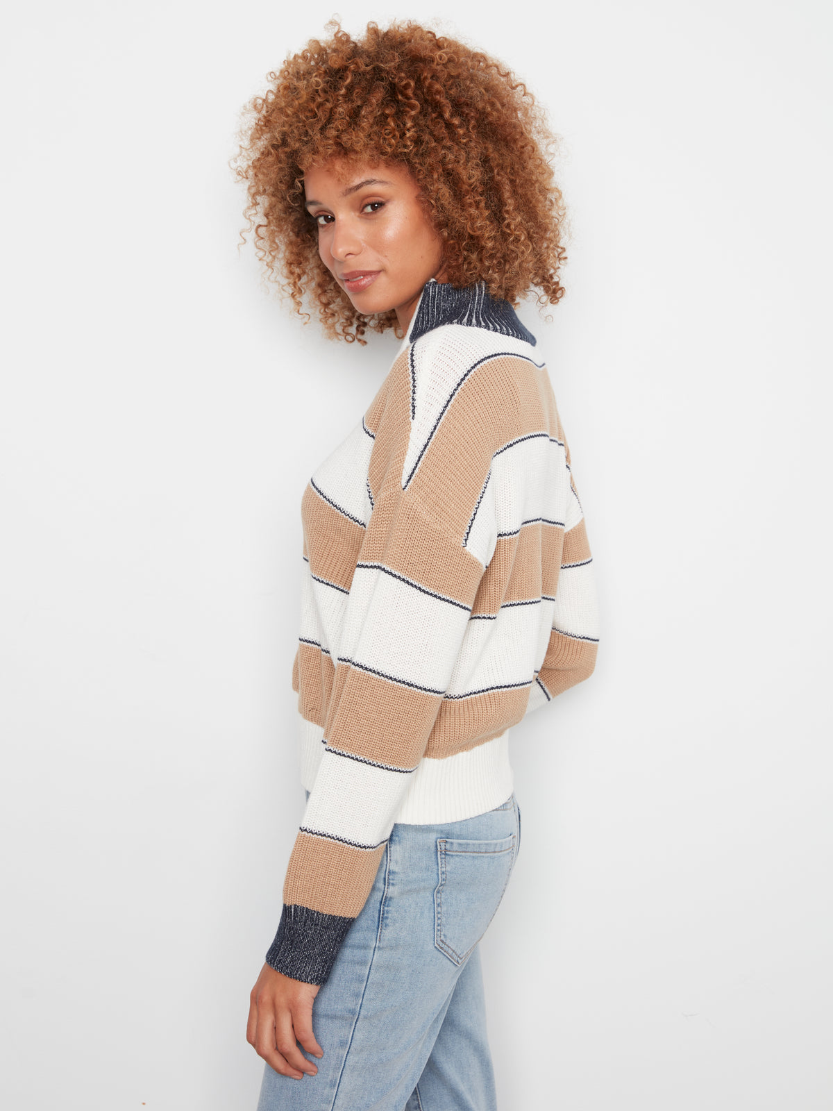 CB Camel Striped Sweater