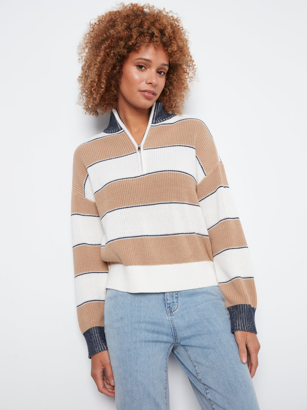CB Camel Striped Sweater