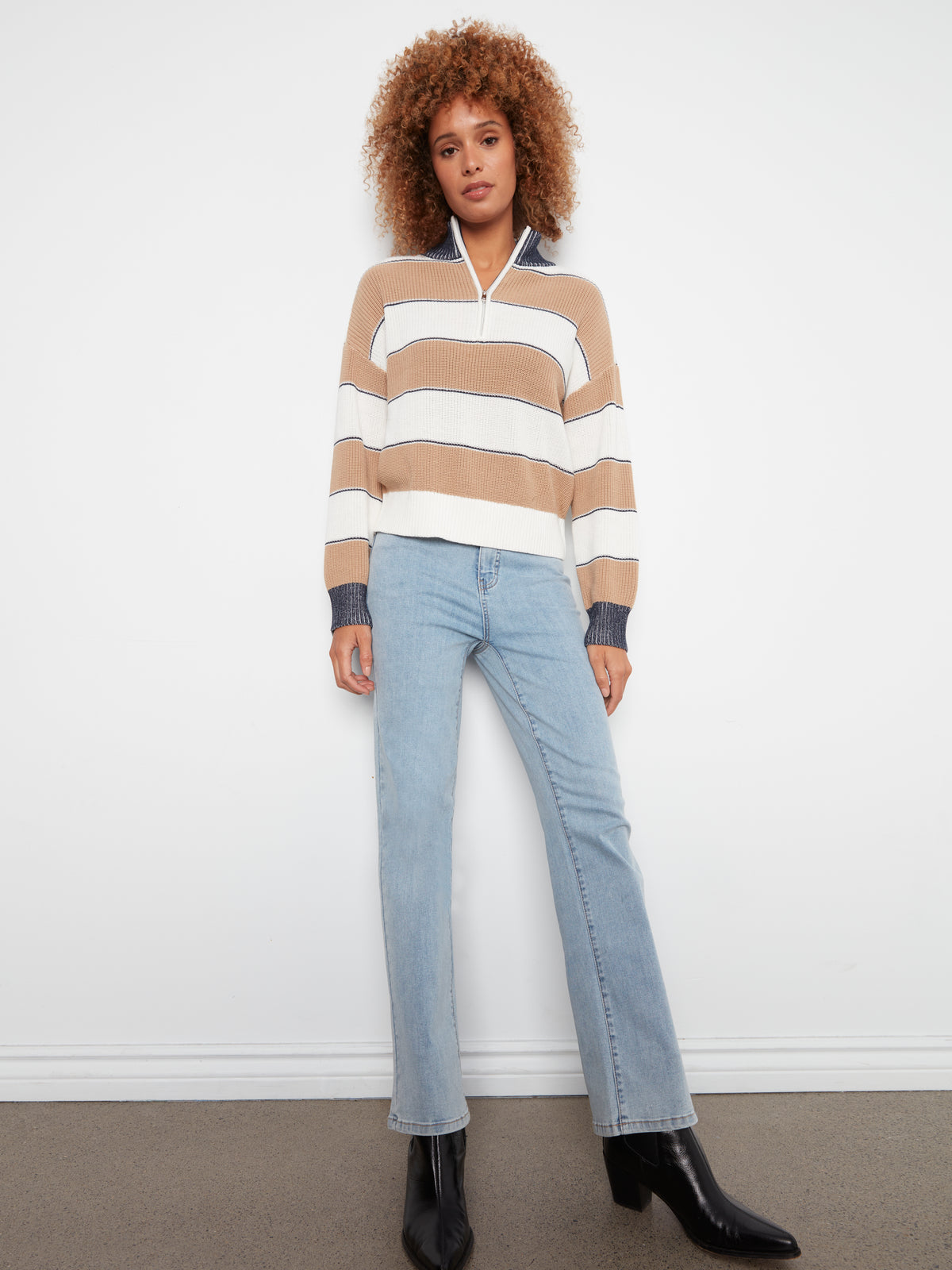 CB Camel Striped Sweater