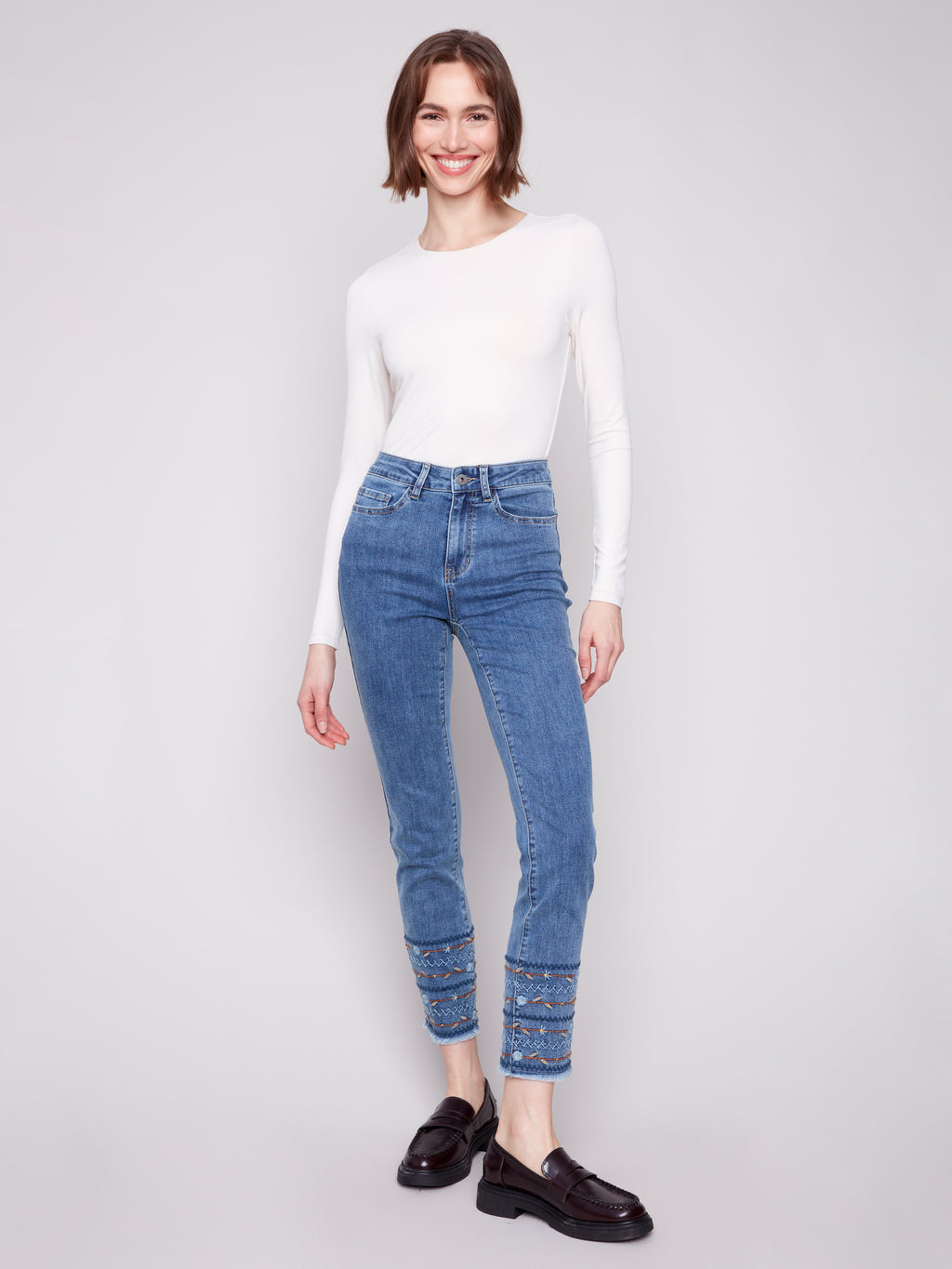 CB Hem Embroidered Jean