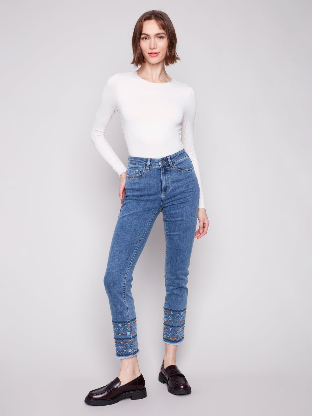 CB Hem Embroidered Jean