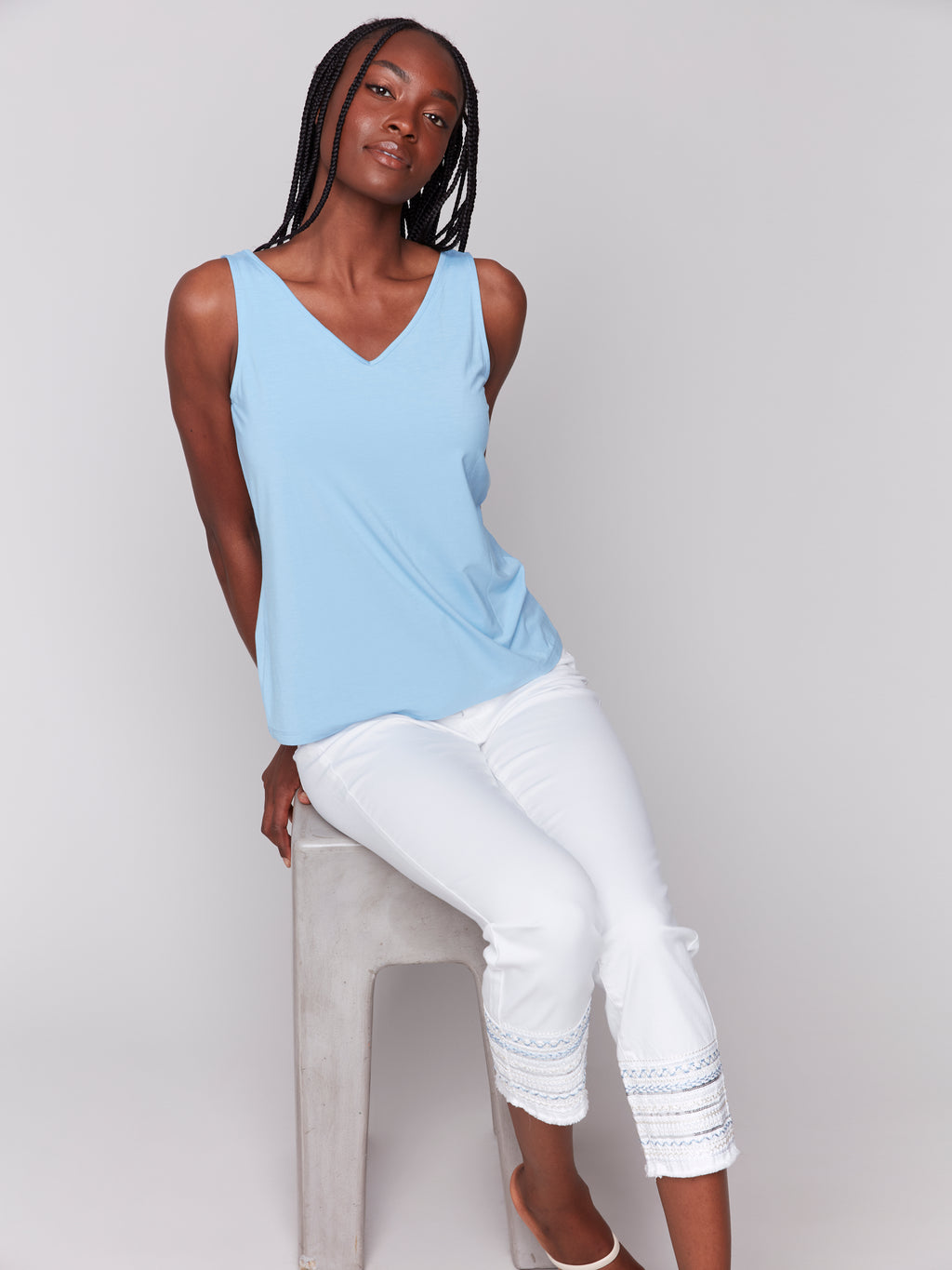 Charlie B Embroidered Cuff Jeans