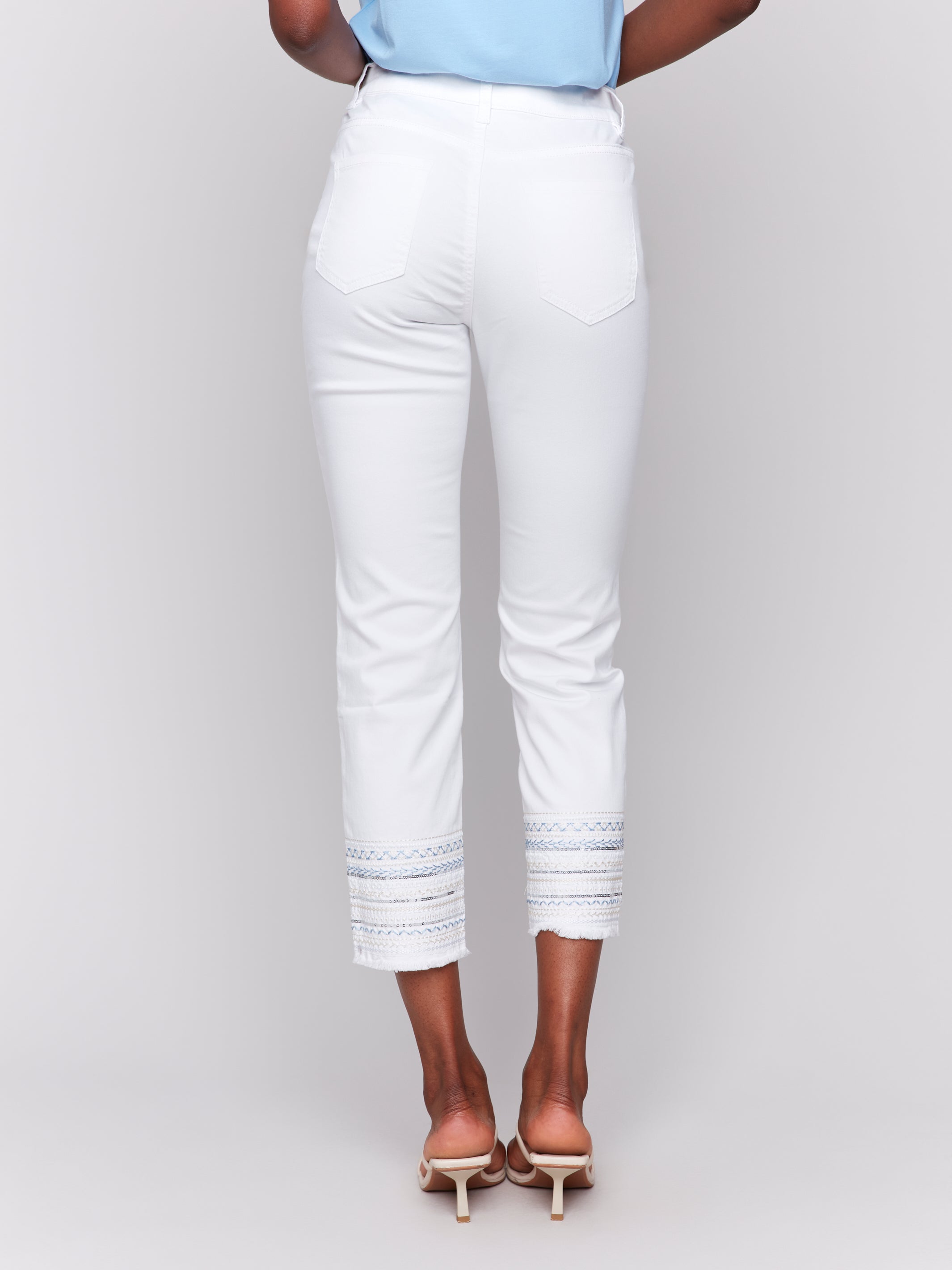 Charlie B Embroidered Cuff Jeans