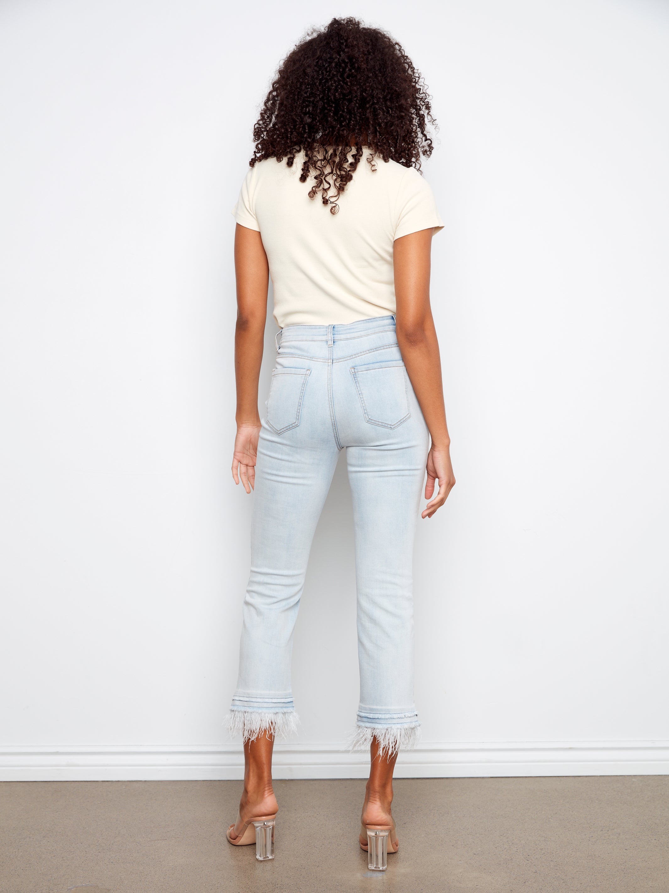 Charlie B | Feather Trim Jeans