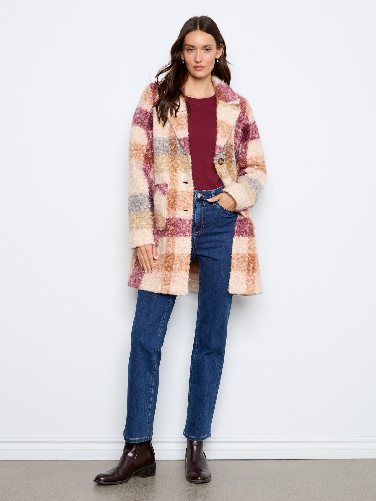 CB Boucle Plaid Coat