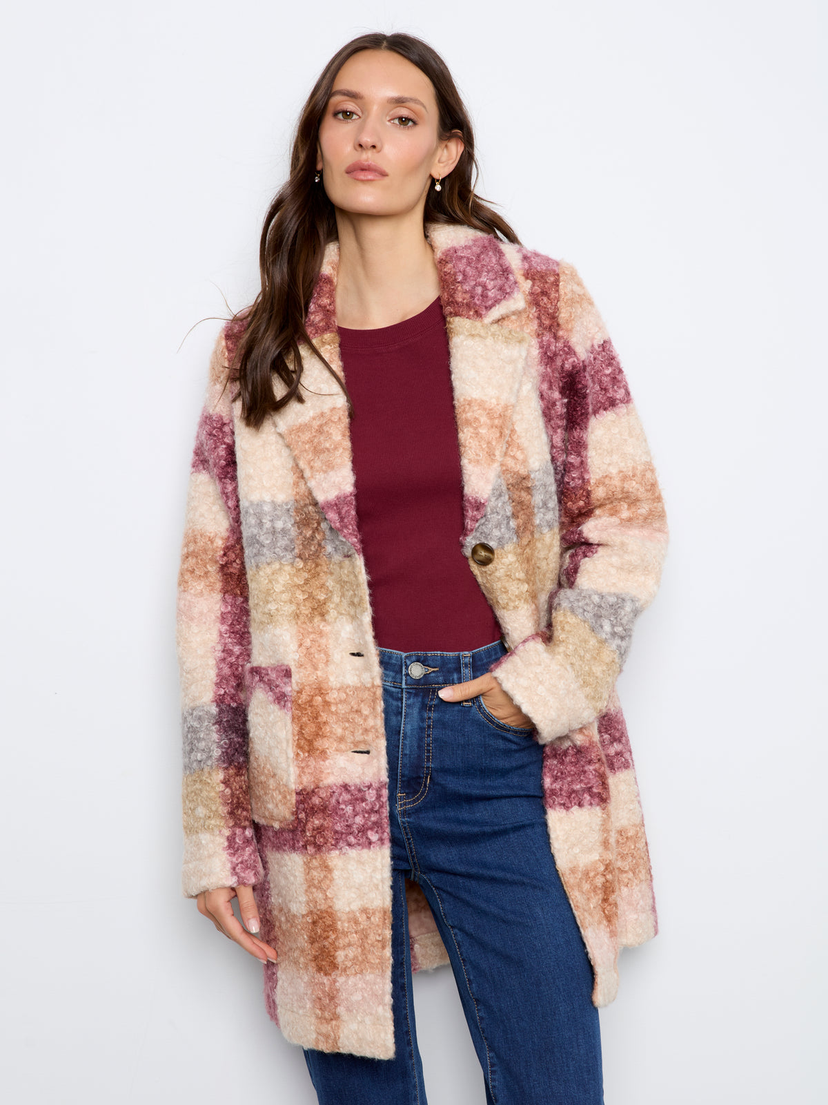 CB Boucle Plaid Coat