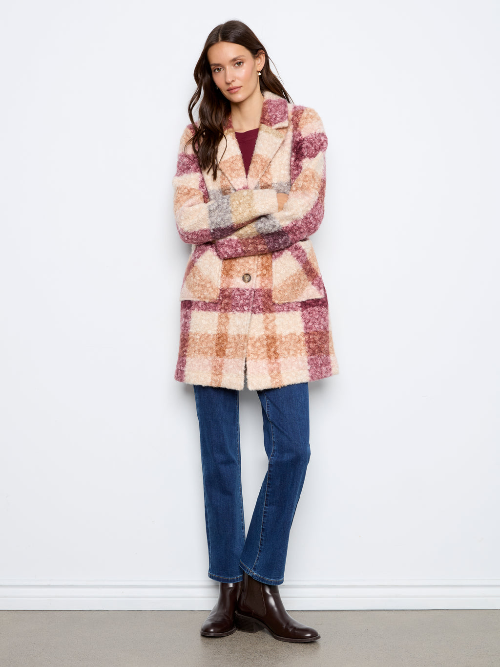 CB Boucle Plaid Coat