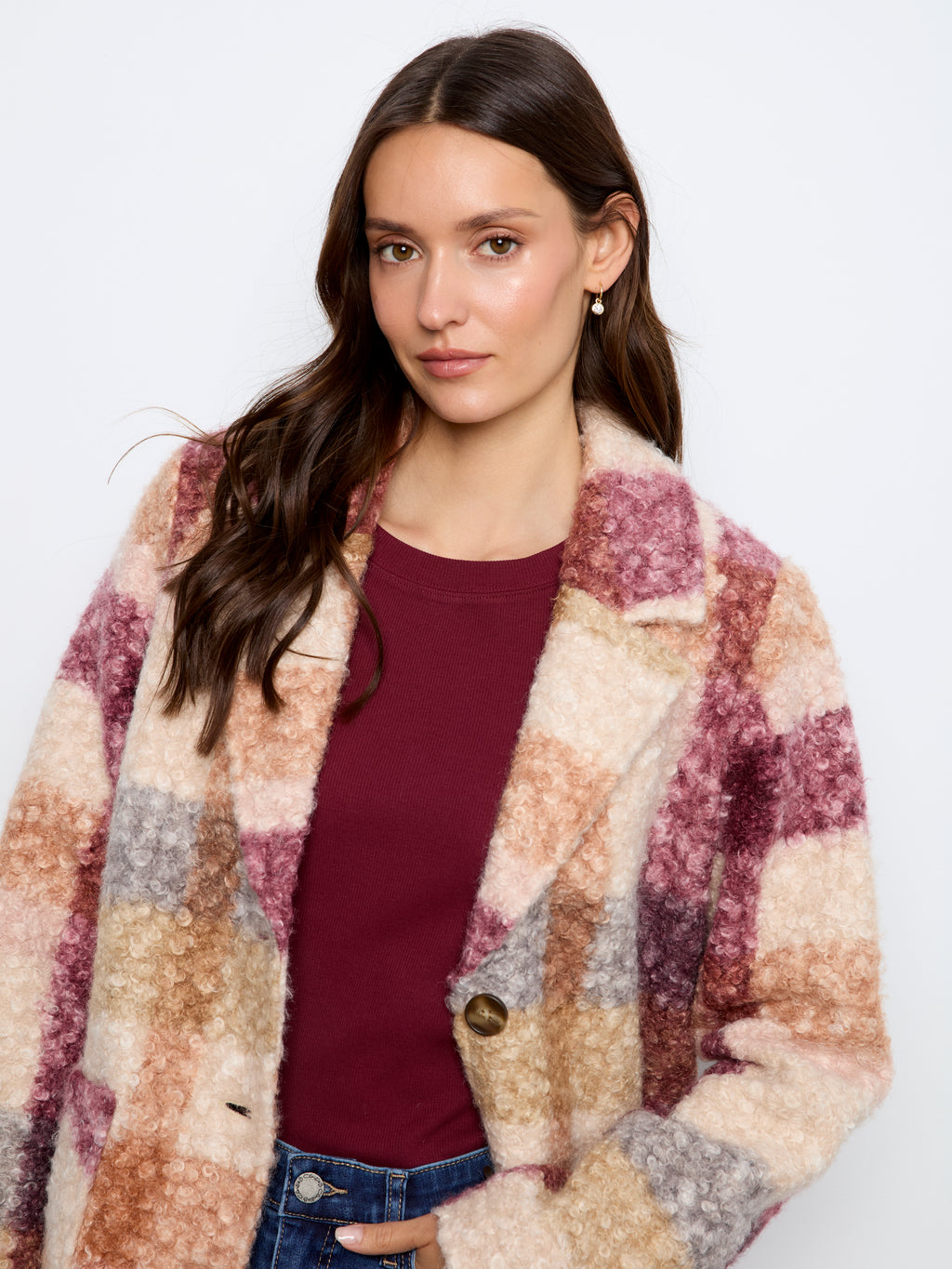 CB Boucle Plaid Coat