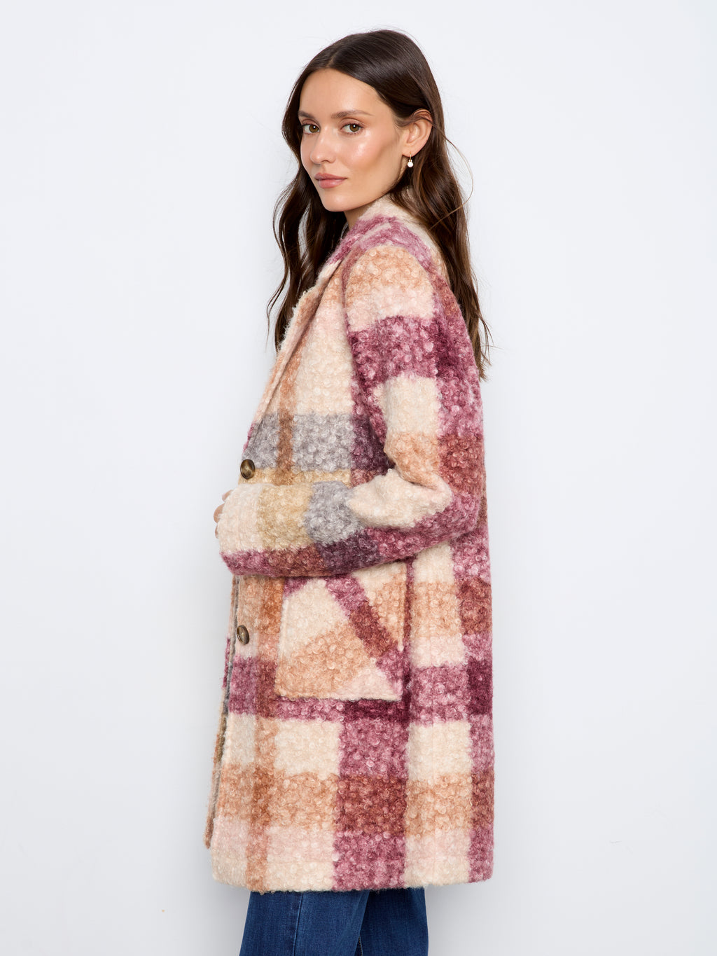 CB Boucle Plaid Coat