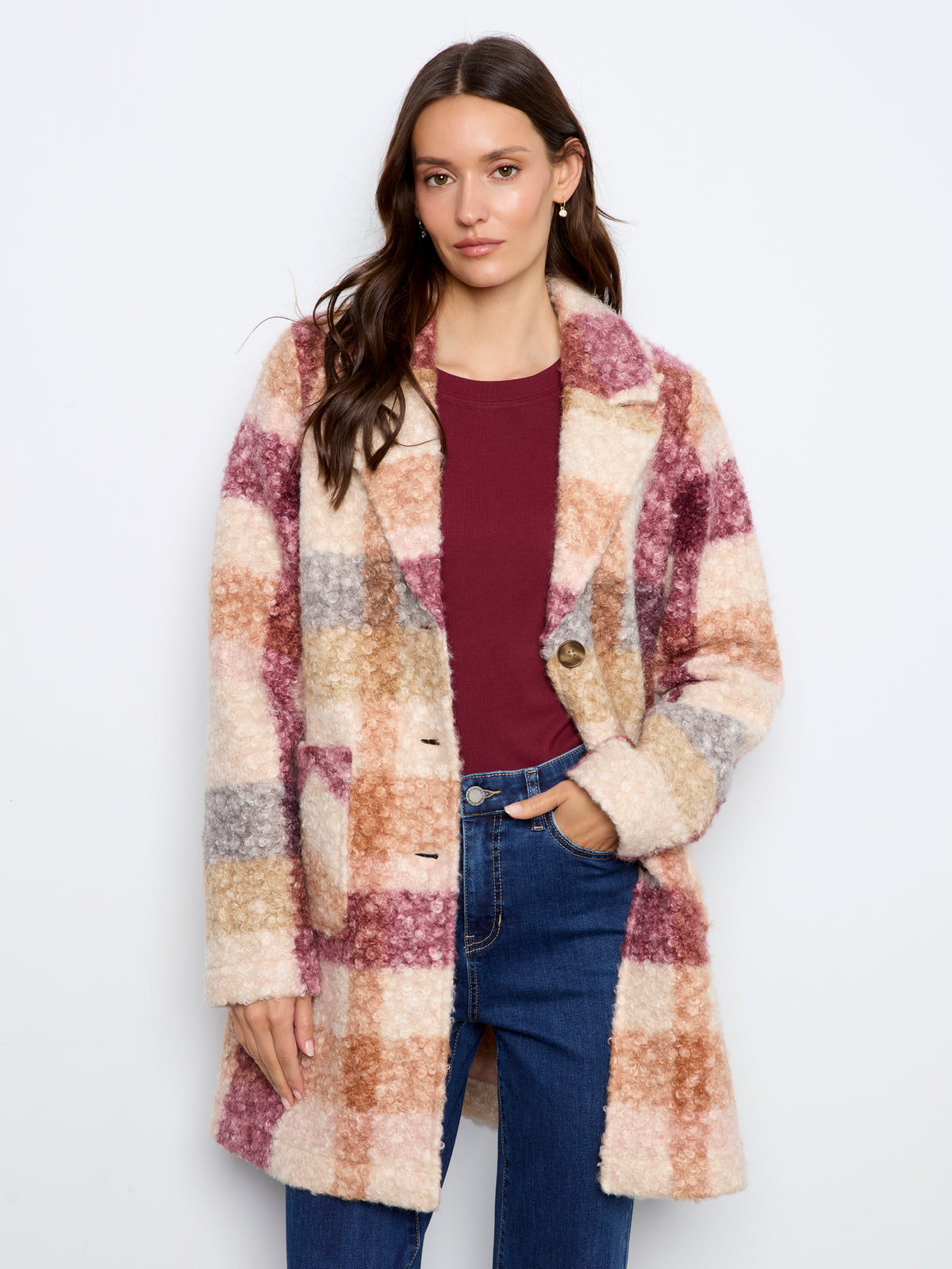 CB Boucle Plaid Coat