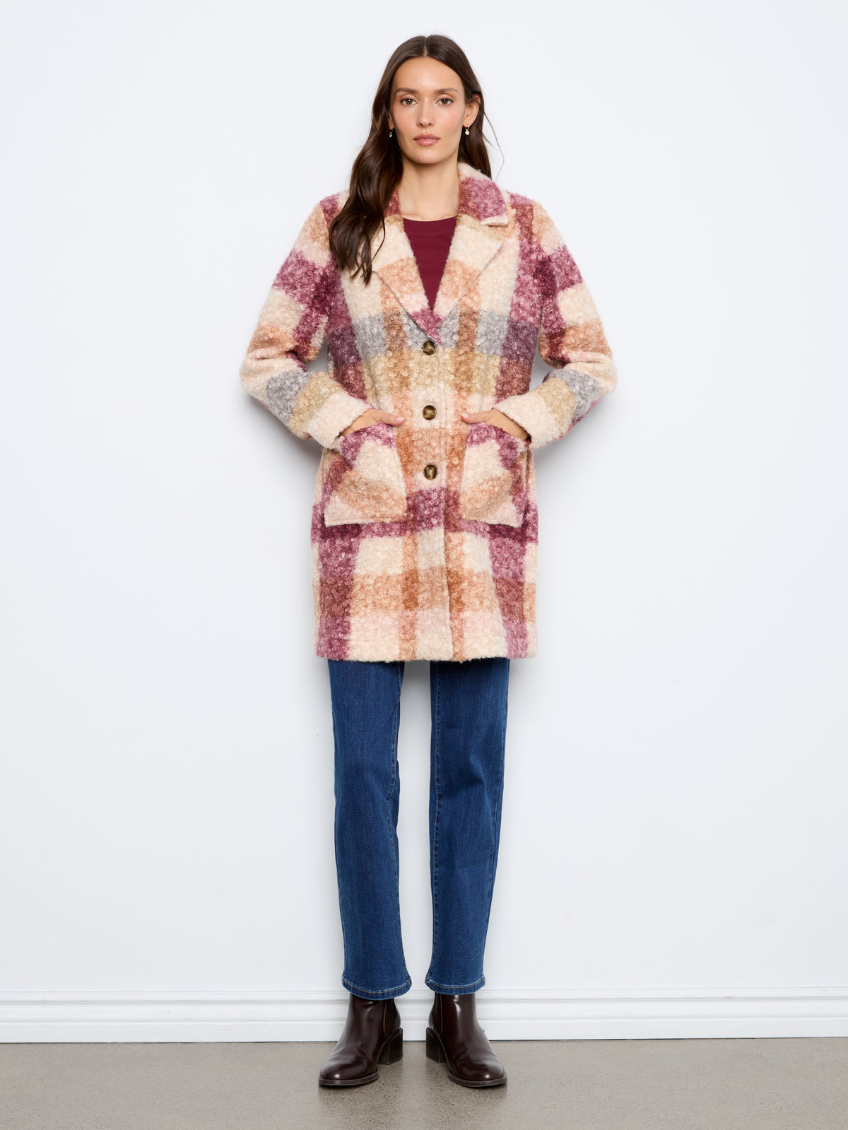 CB Boucle Plaid Coat