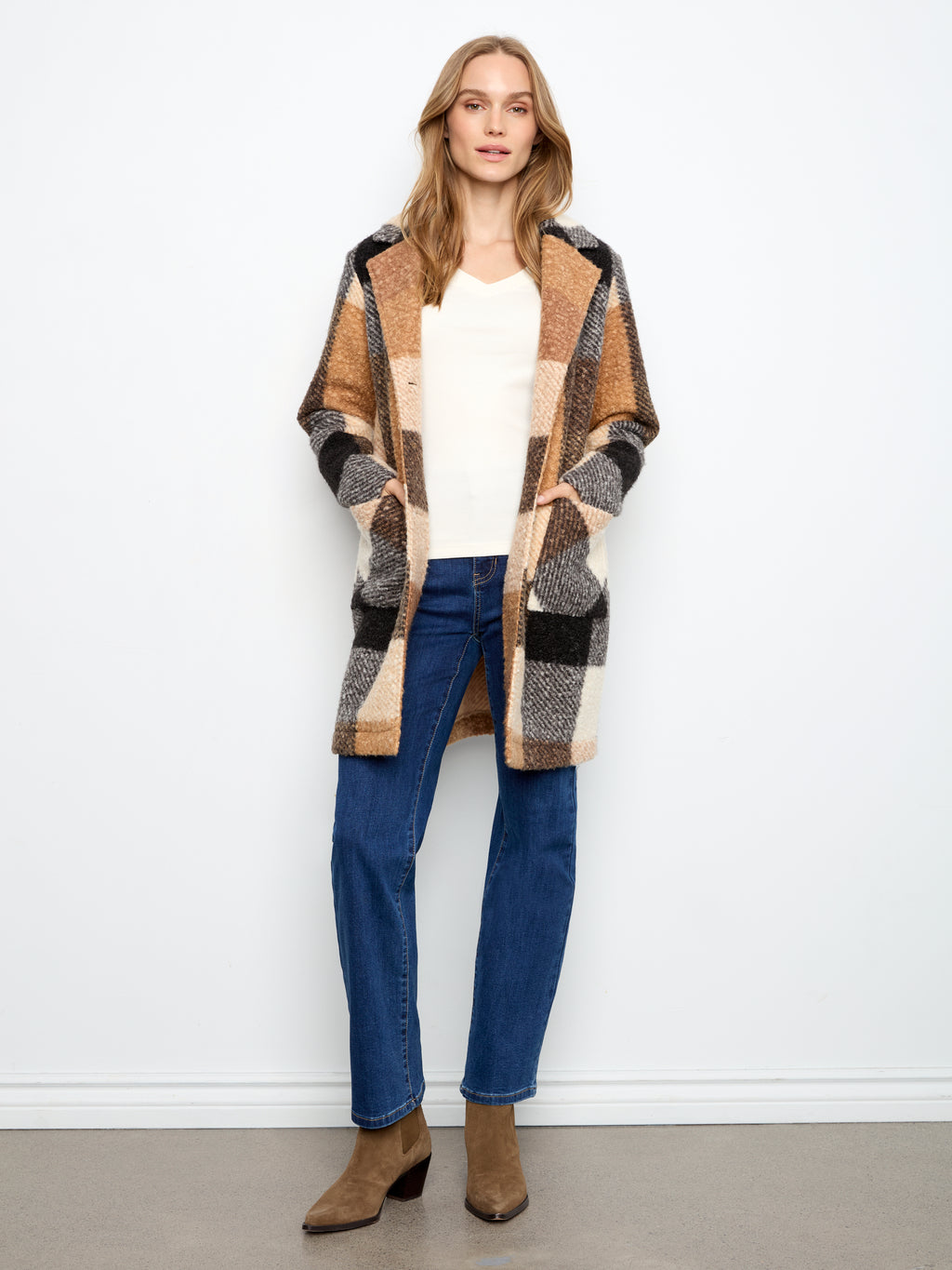 CB Boucle Plaid Coat