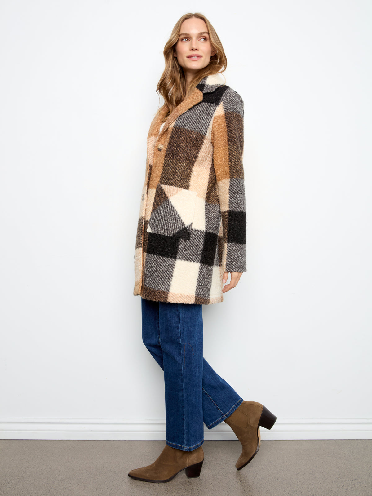CB Boucle Plaid Coat
