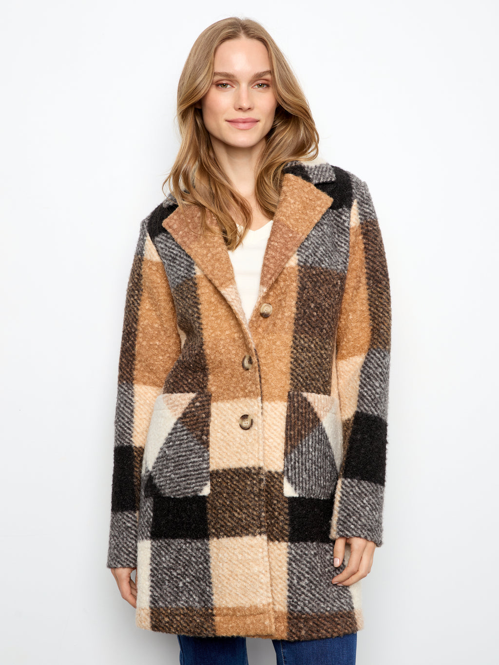 CB Boucle Plaid Coat