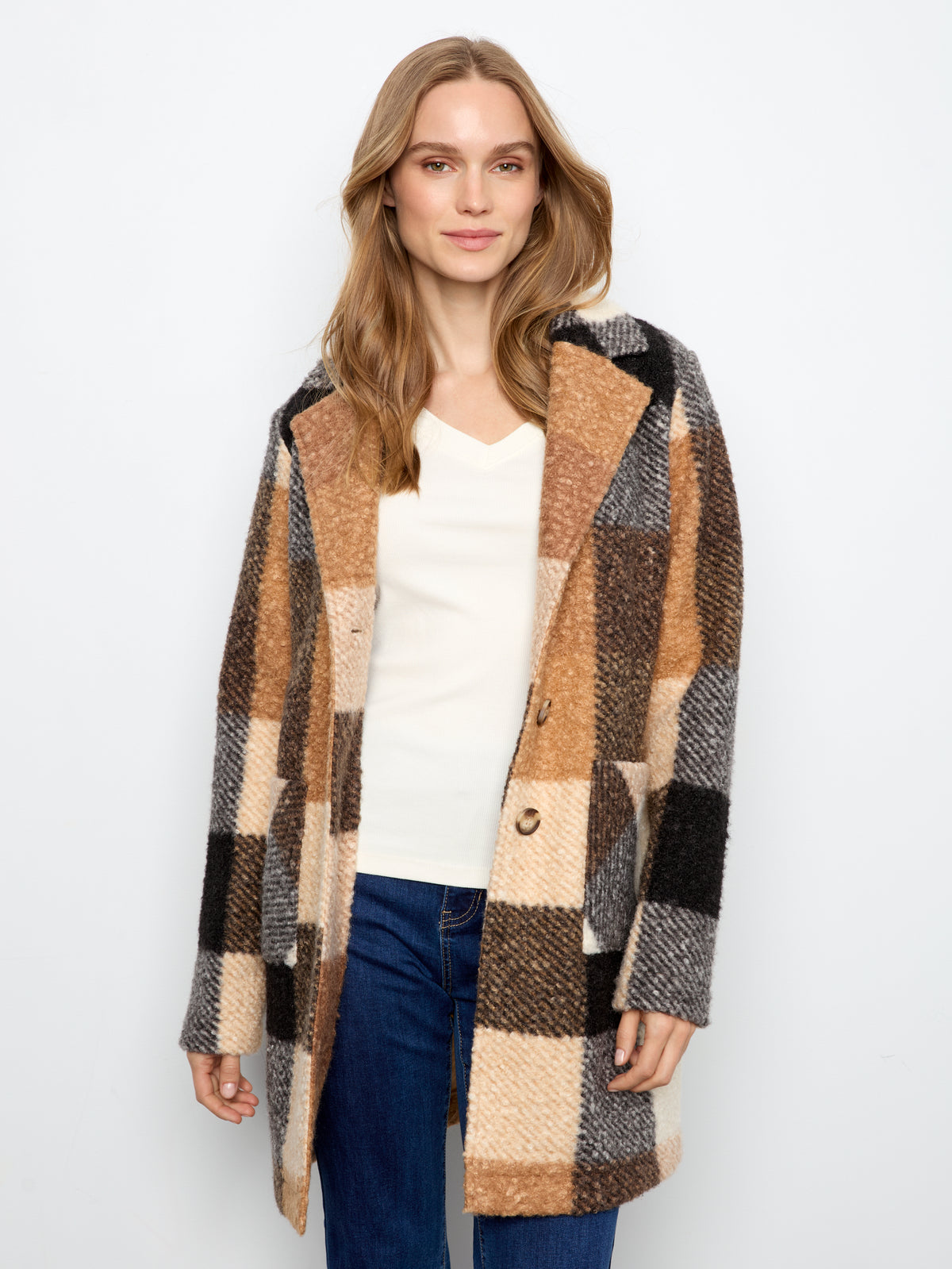 CB Boucle Plaid Coat