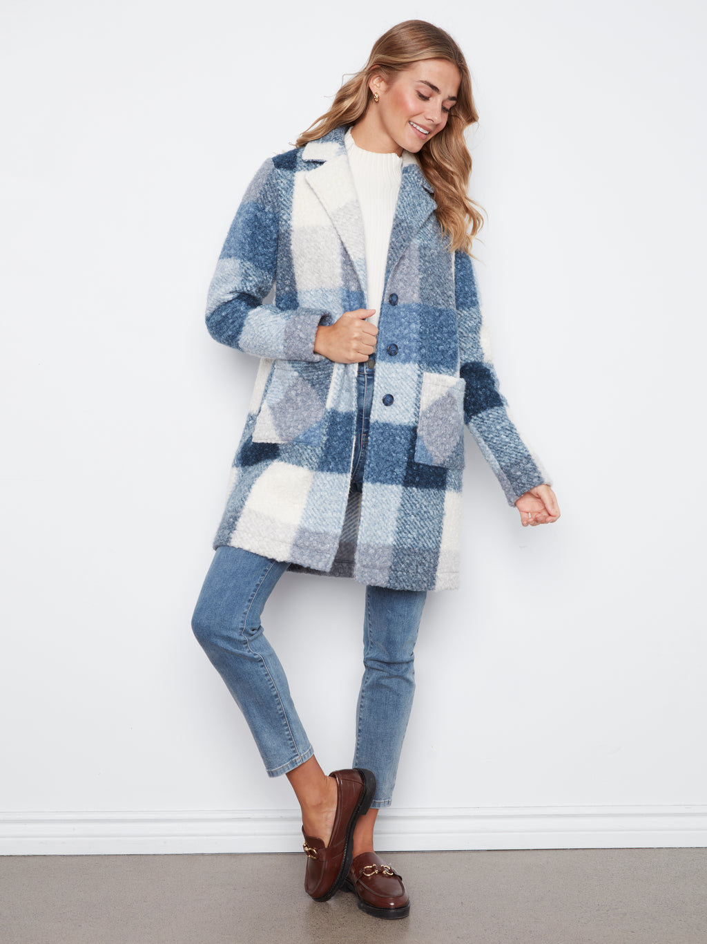 CB Boucle Plaid Coat