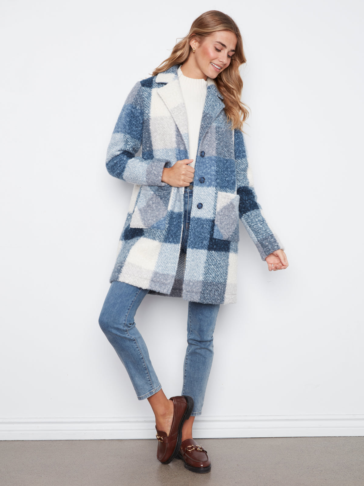CB Boucle Plaid Coat