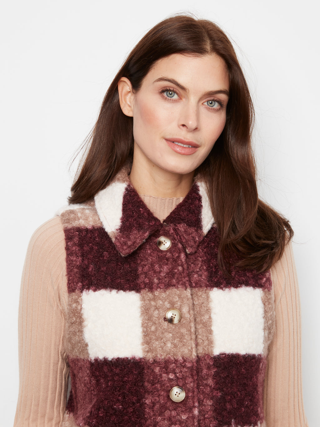 CB Plaid Boucle Vest
