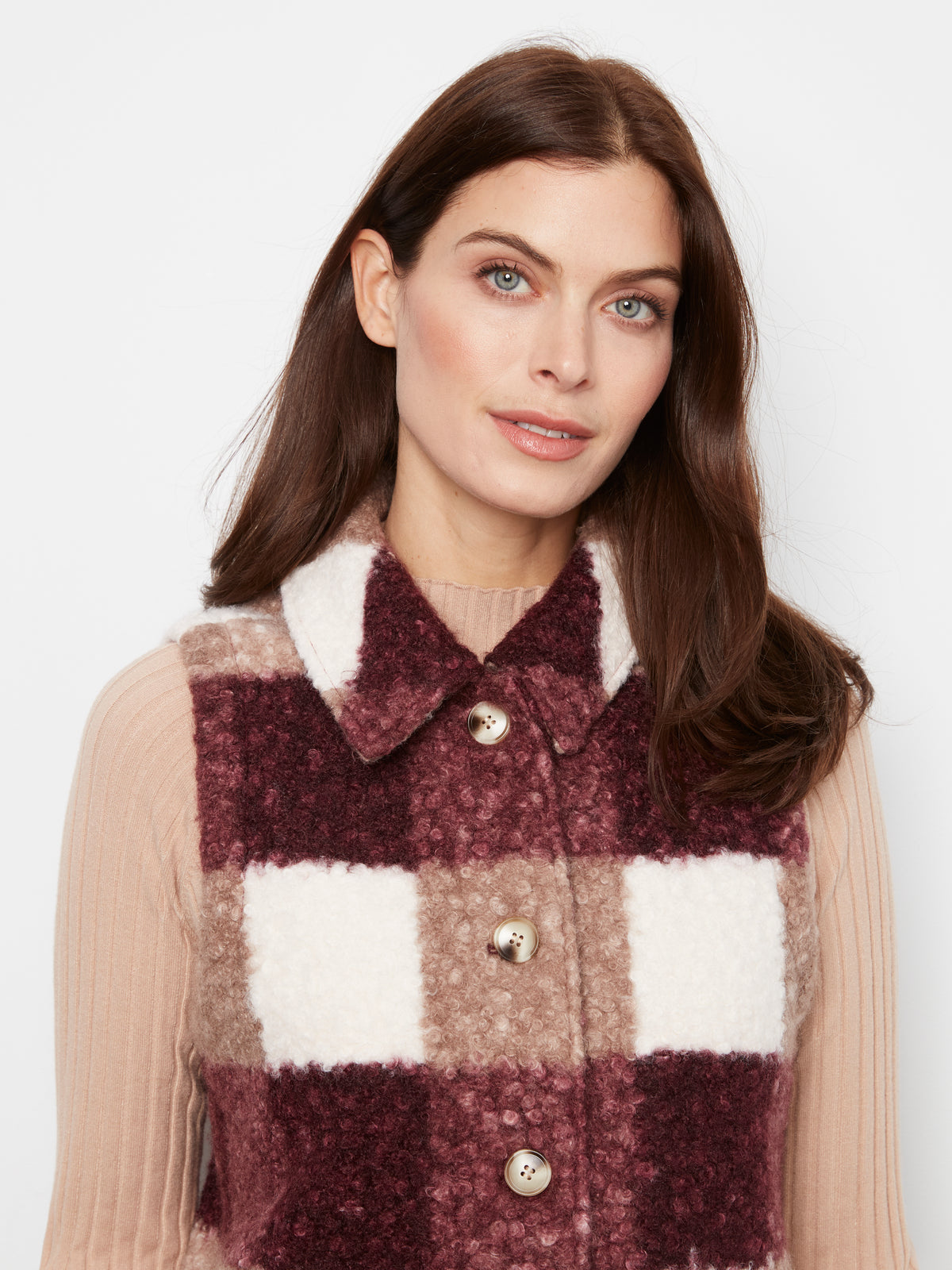 CB Plaid Boucle Vest