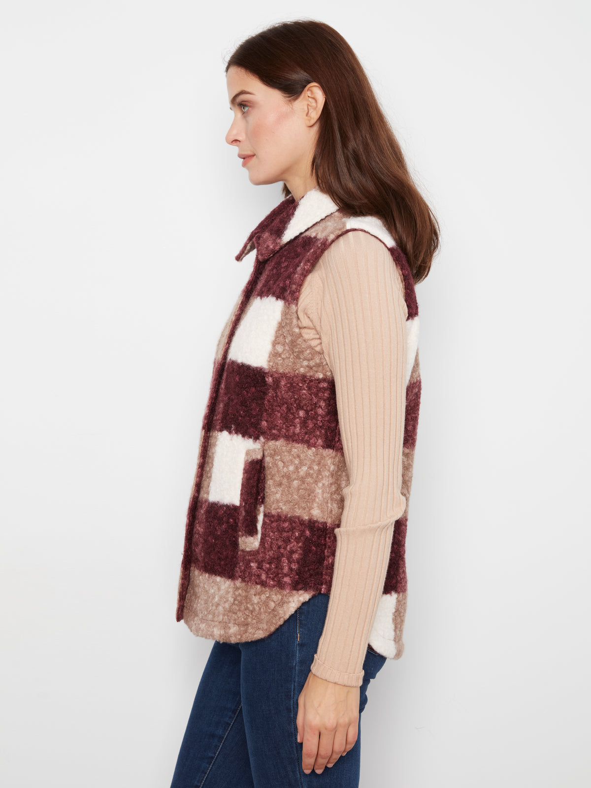 CB Plaid Boucle Vest