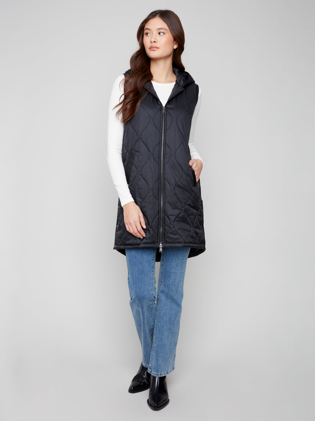 CB Pearlized Long Vest