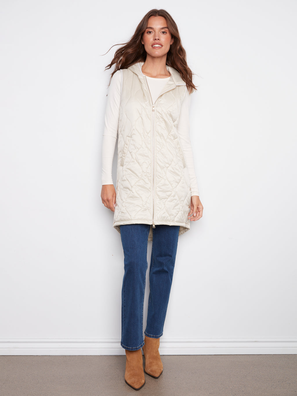 CB Pearlized Long Vest