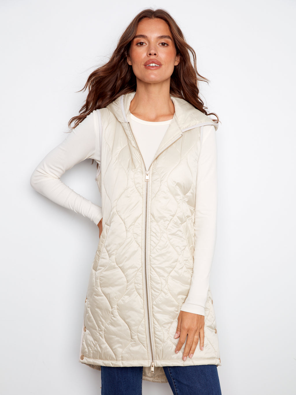 CB Pearlized Long Vest