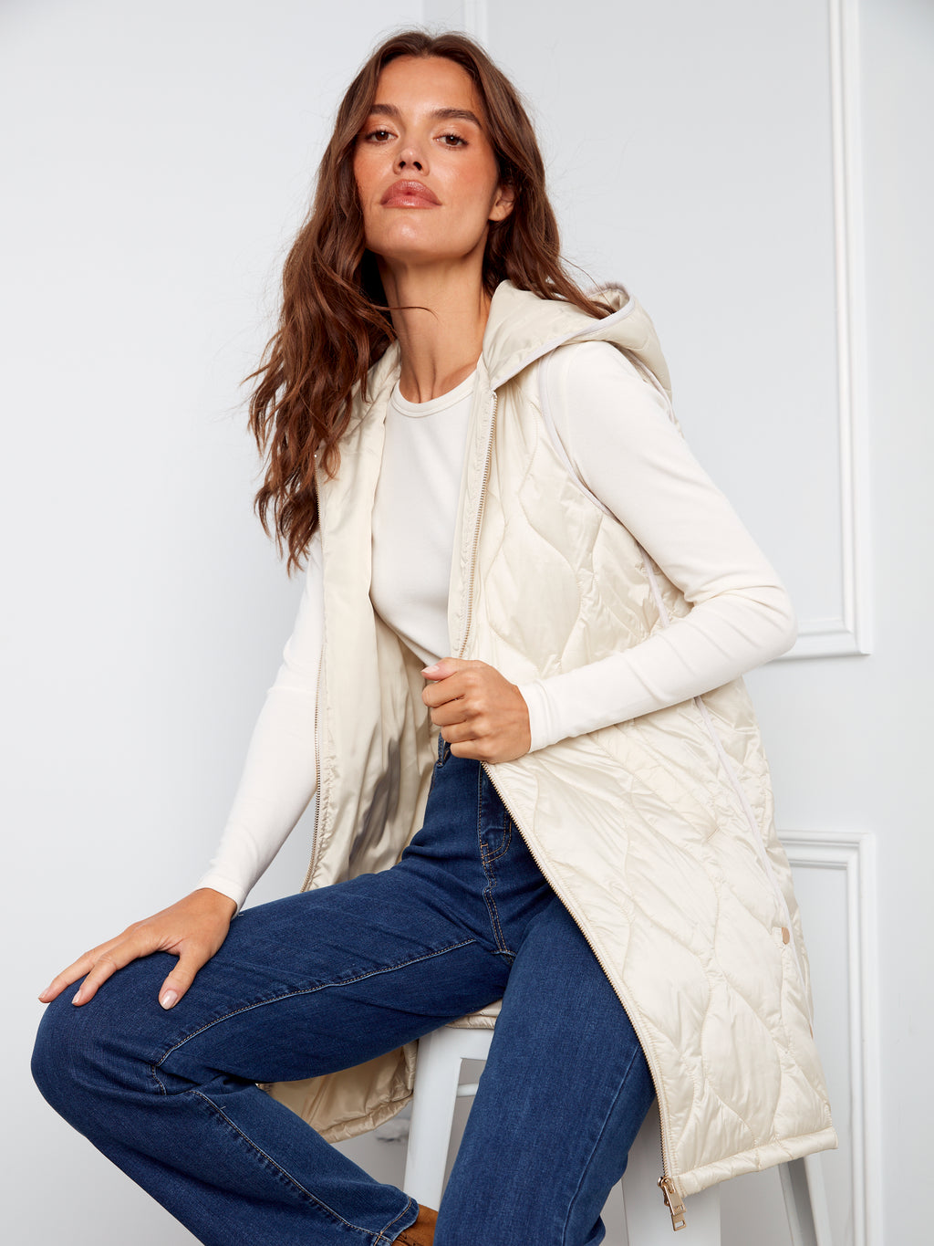 CB Pearlized Long Vest
