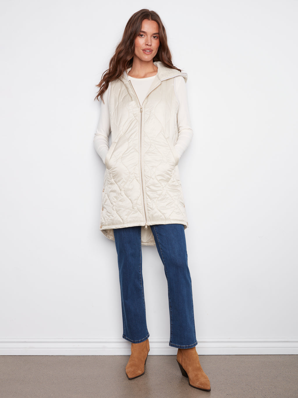 CB Pearlized Long Vest