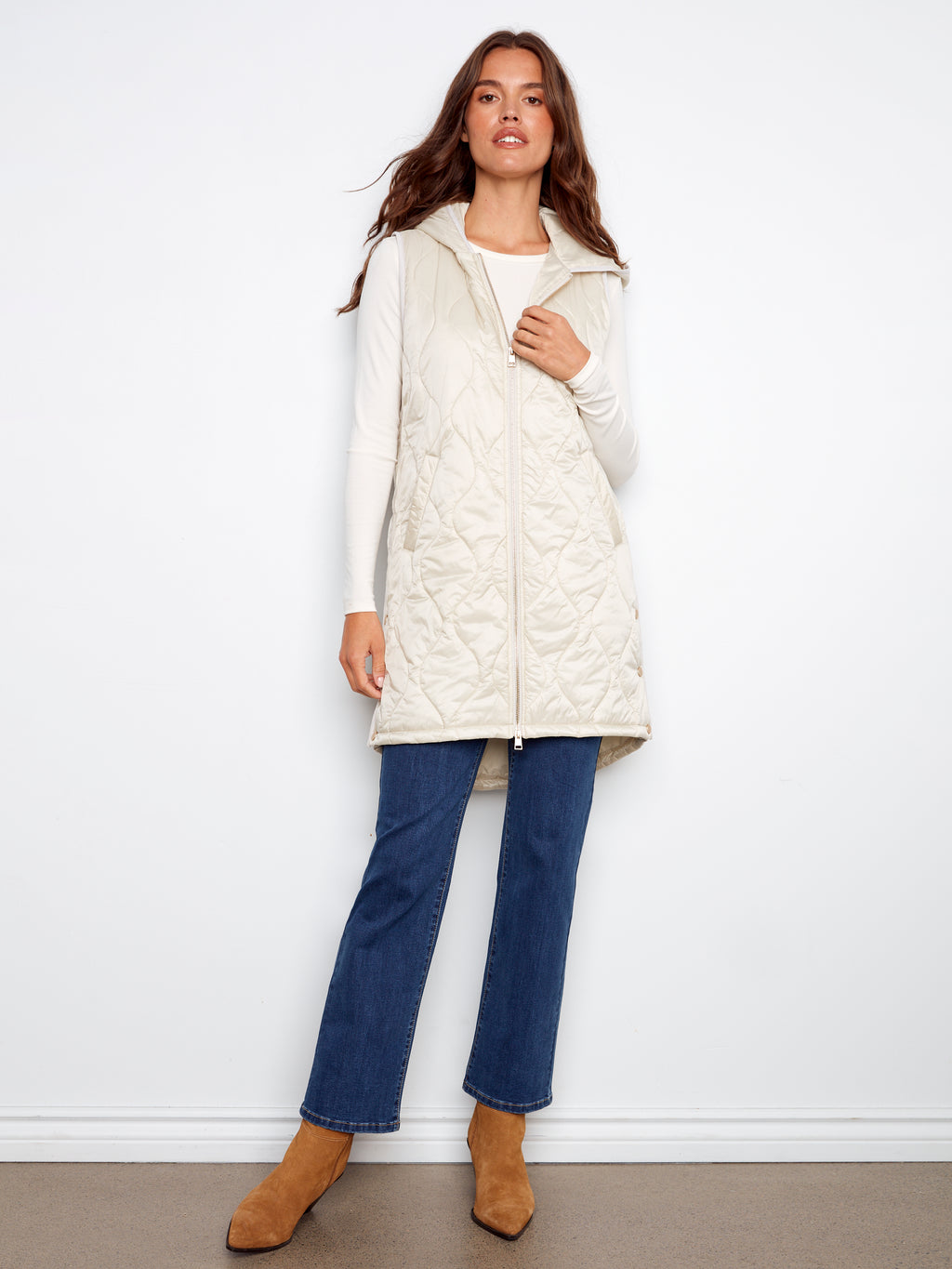 CB Pearlized Long Vest