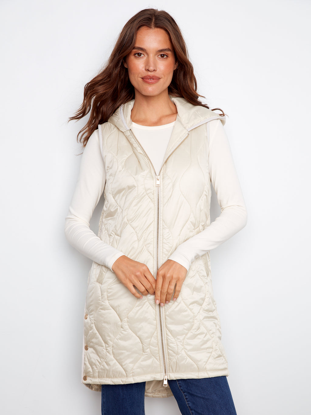 CB Pearlized Long Vest