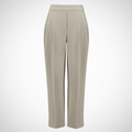 Jaboli Boutique - Fergus Ontario - Joseph Ribkoff - Cropped Pleated Trouser. Joseph Ribkoff - Colour: Moonstone Design: Pull-on, high-rise Style: Tailored, menswear-inspired elegance Versatility: Pair with matching blazer or other closet pieces Fit: High-rise with slight draping Length: Cropped at the ankle Footwear Compatibility: Loafers, heels, sandals Features: Convenient front pockets