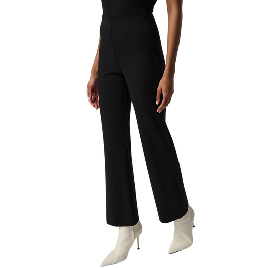 Jaboli Boutique - Fergus Ontario - Joseph Ribkoff - Wide Leg Pants.  A Stunning And Sleek  Trouser  Truly Timeless  Wide Leg with a Slight Flare  Colour Black  Tummy Tuck, Relaxed Fit  Ponti Fabric  Proudly Made In Canada!