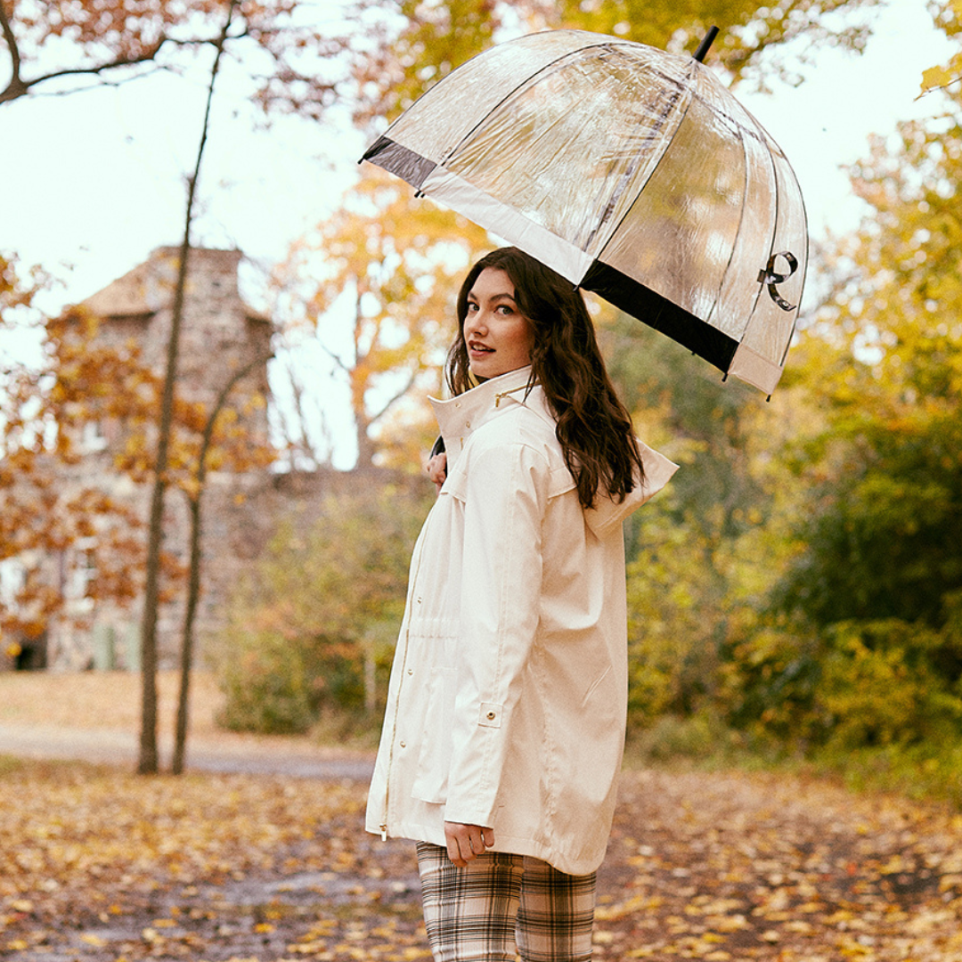 Jaboli Boutique - Fergus Ontario - Renuar - All Weather Coat - Colour Creme (white)
. Fashionable and functional waterproof raincoat
Ideal for walking the dog or running errands
Cinched waist detail for a flattering silhouette
Hidden hood in the collar for weather readiness
Available in crème, berry, and black
Long sleeves and convenient pockets
32-inch center back length
Made from a durable 50% PU and 50% polyester blend
Must-have addition to your outerwear collection

