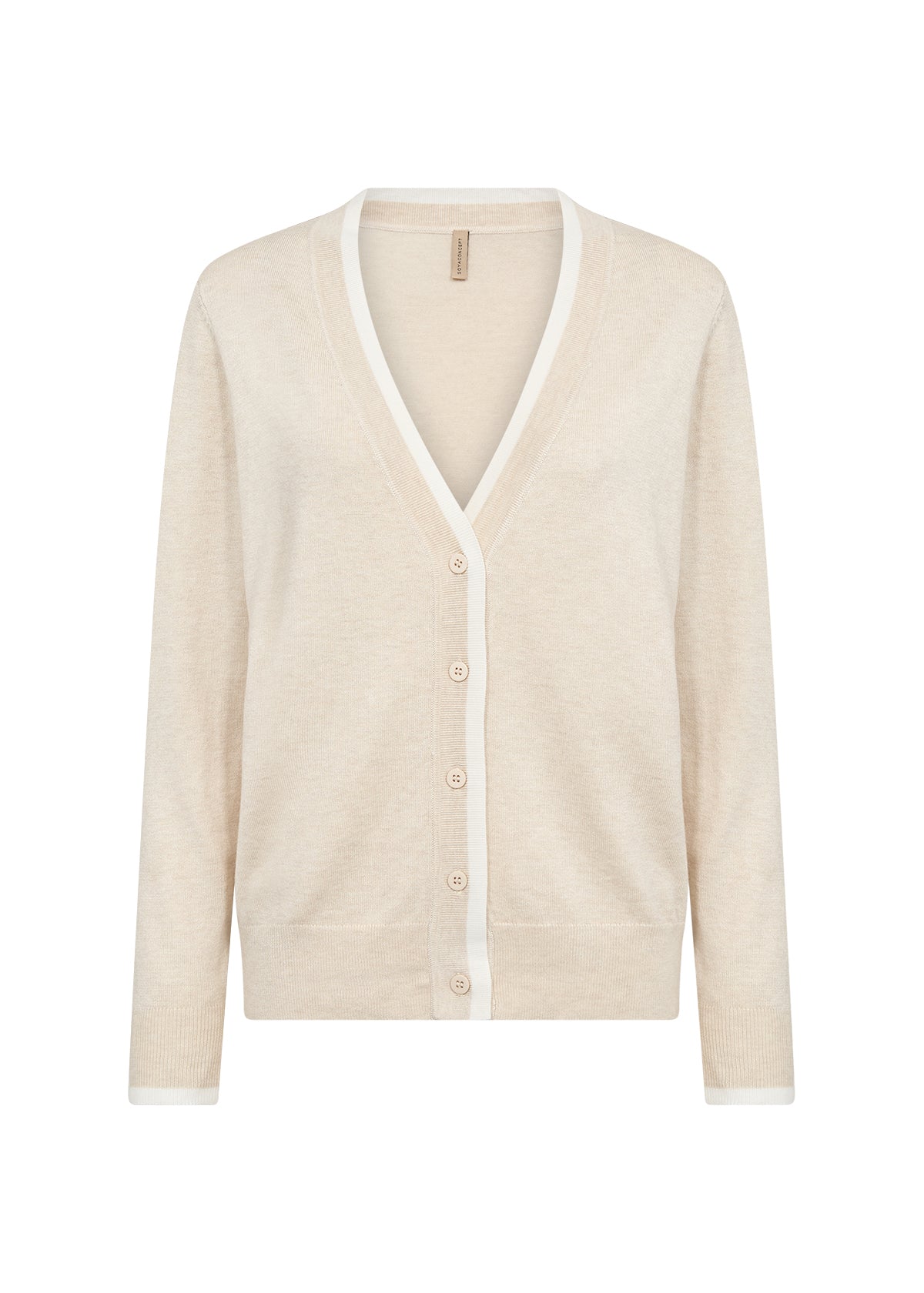 Beige cardigan on a white background