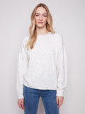 Jaboli Boutique | Fergus Ontario |Charlie B | Crew "Love" Sweater

Crew Neck

Colour - Ecru with Confetti Dot Accent

Braided "Love" applique

Long Sleeves

47% Polyester,45% Acrylic, 5% wool, 3% Spandex