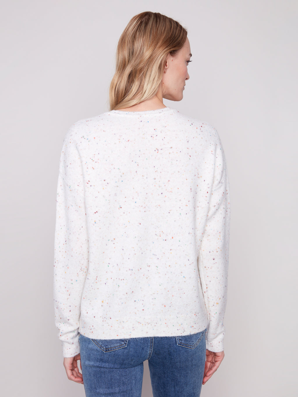 Jaboli Boutique | Fergus Ontario |Charlie B | Crew "Love" Sweater

Crew Neck

Colour - Ecru with Confetti Dot Accent

Braided "Love" applique

Long Sleeves

47% Polyester,45% Acrylic, 5% wool, 3% Spandex